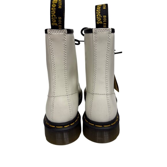 Dr Martens 1460 Women's Boots Patent Smooth Leather Combat White Size 7 NEW SPOT - Picture 4 of 11